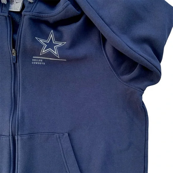 Dallas Cowboys Nike Navy Blue Full Zip Hoodie Sweatshirt - Men's X-Large - Picture 4 of 6